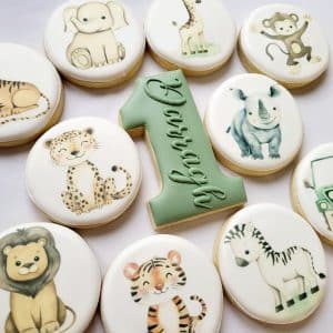Safari Animals Printed set with the Age cookie